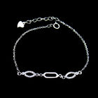 Triangle Design Sterling Silver Chain Bracelet / Cubic Zirconia Cuff Bracelet Jeweler
