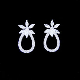 Half Sterling Silver Hoop Earrings / Charm Silver Stud Earrings Jewelry Display